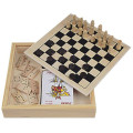 Juego de mesa de ajedrez de madera Juego de mesa plegable portátil para niños Diversión